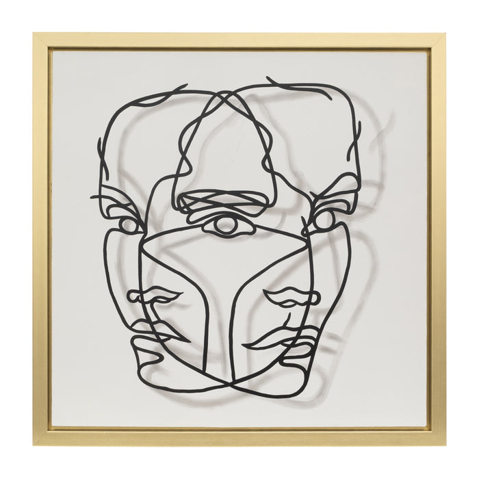 Frame Hand Painted Face Illusion - White / Black