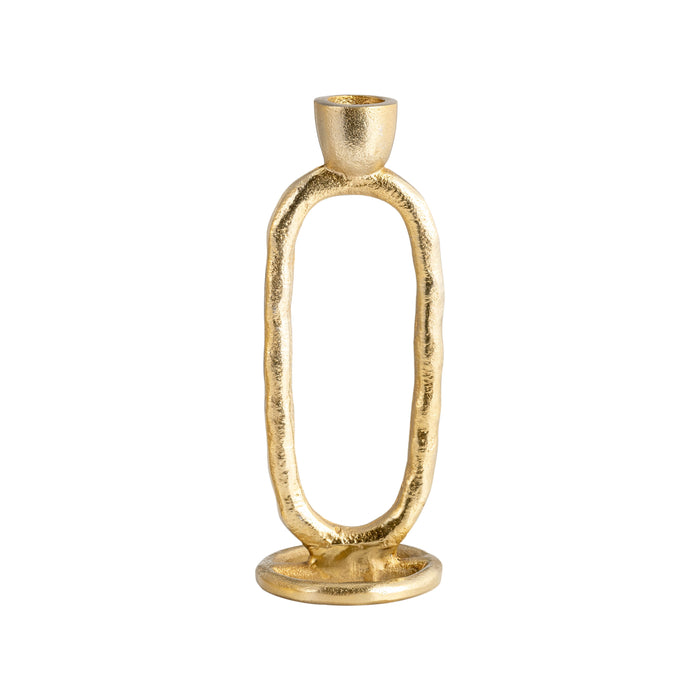 Metal 8" Open Oval Taper Candleholder - Gold