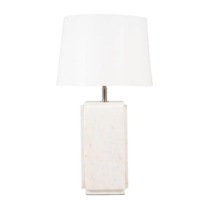 Marble Fluted Table Lamp 27" - White / Off White