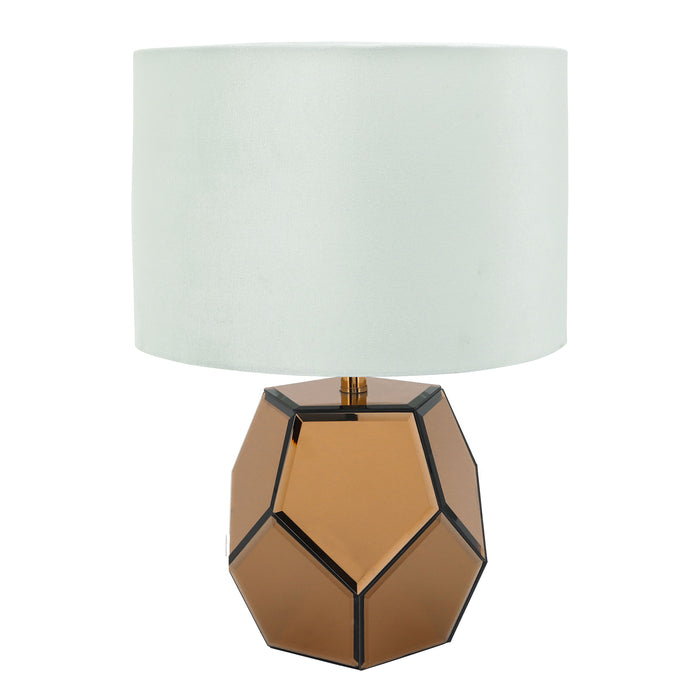 Mirrored Facetd Table Lamp 17.25" - Gold