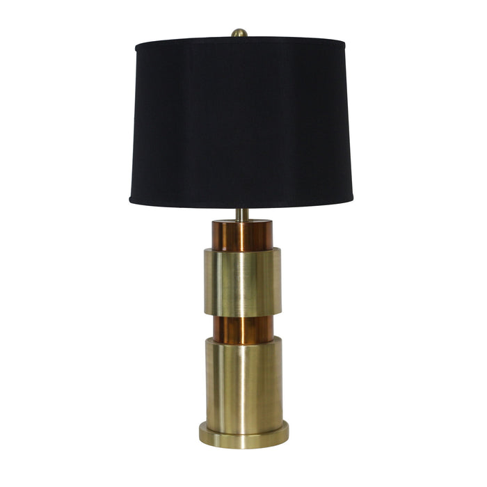 Metal Double Cylinder Table Lamp 32" - Gold