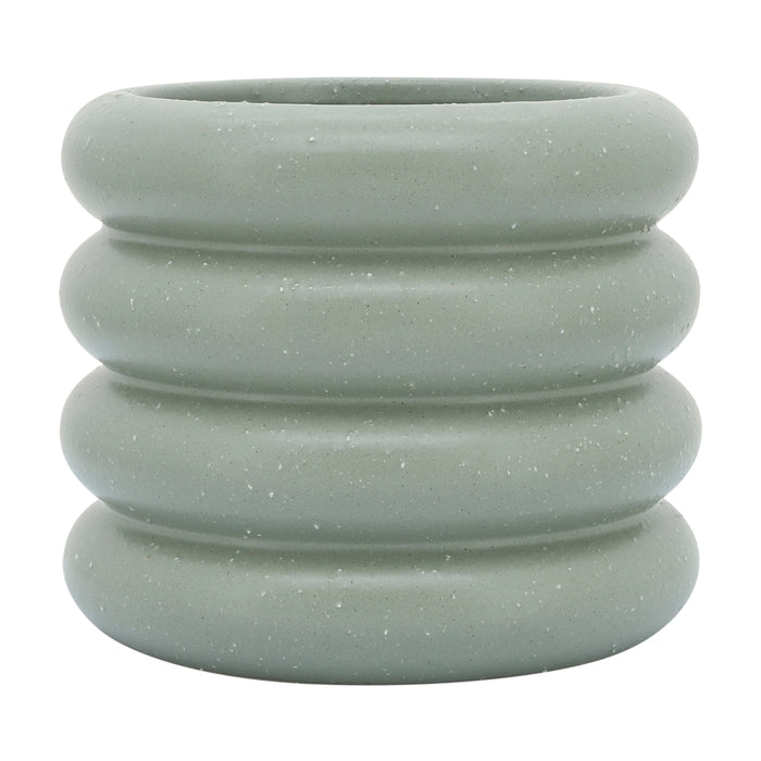 Ceramic Bidendum Planter 7" - Green