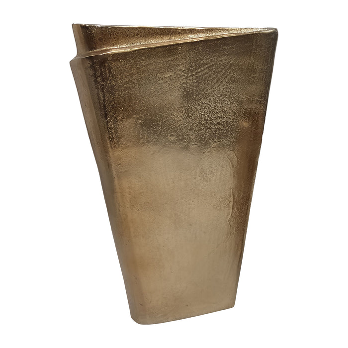 16" Balee Metal Origami Vase - Champagne