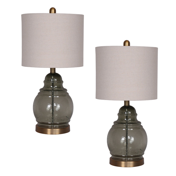 Glass 24" Clear Jar Table Lamps (Set of 2) - Gold