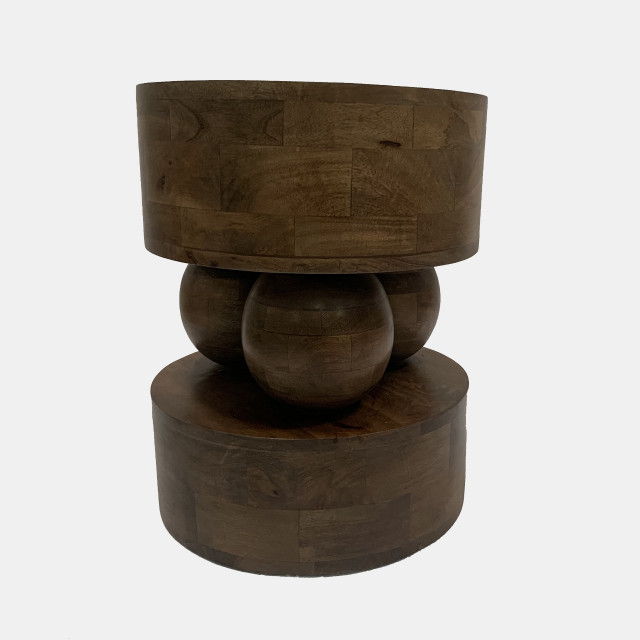3-Orbs Accent Table - Brown