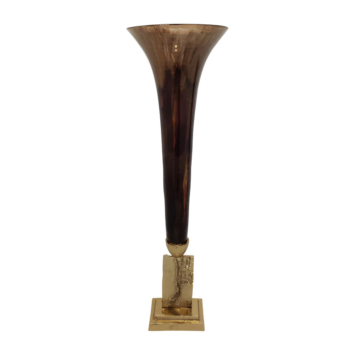 Glass 31" Trumpet Vase - Bronze