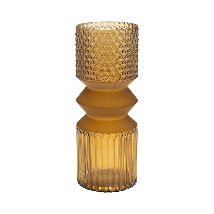 Glass Mallet Vase 12" - Amber