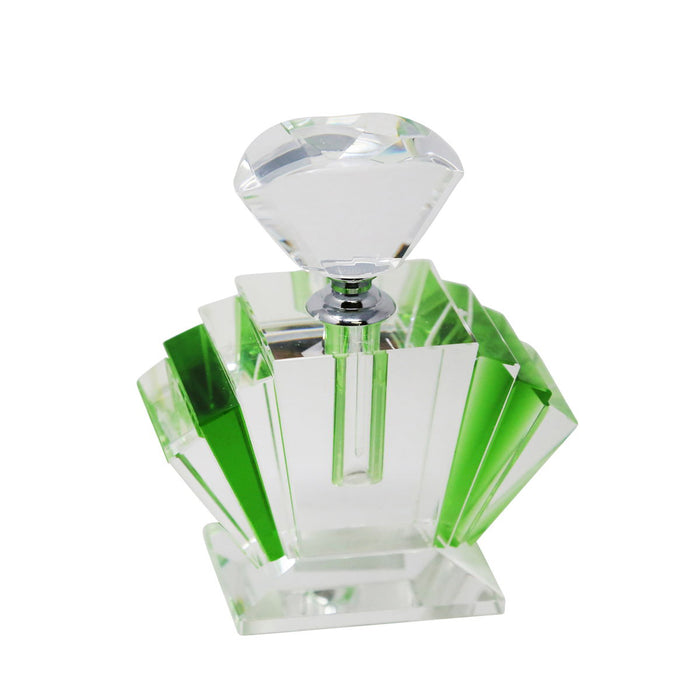 Crystal Perfume Bottle 4.75" - Green