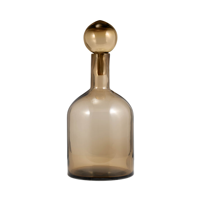 Glass Bottle With Stopper 17" - Taupe