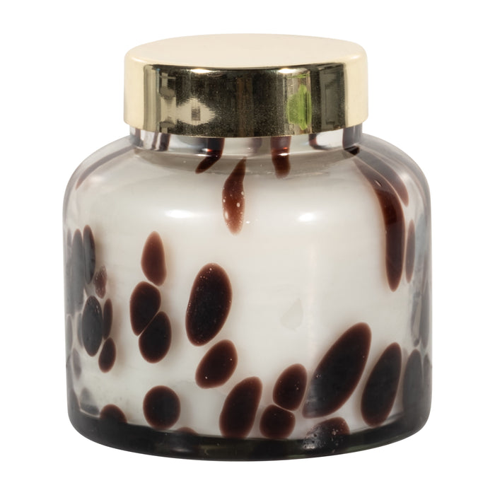 3" 10 Oz Cinnamon Speckle Glass Lid Candle - Brown
