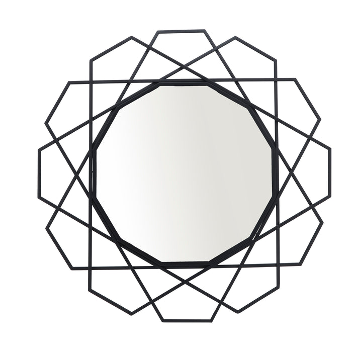 Metal Geometric Mirror 35" - Black