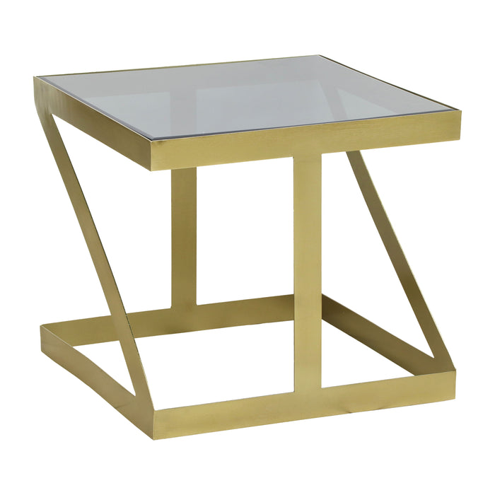 Metal 20" Contemporary Side Table - Gold/Black