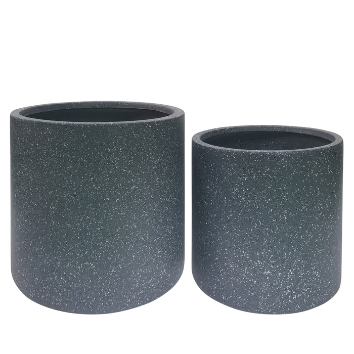 Resin Round Nested Planters 13 / 16" (Set of 2) - Gray