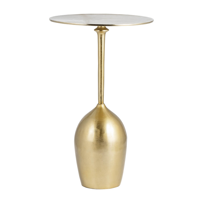 Metal Oval Base Side Table 13 x 22" - Gold