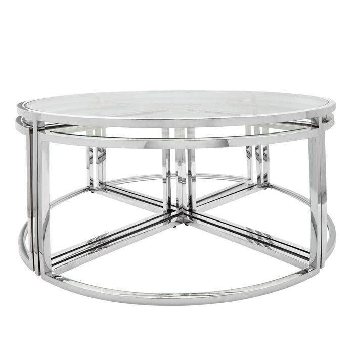 Metal Pull Out Coffee Table - Silver