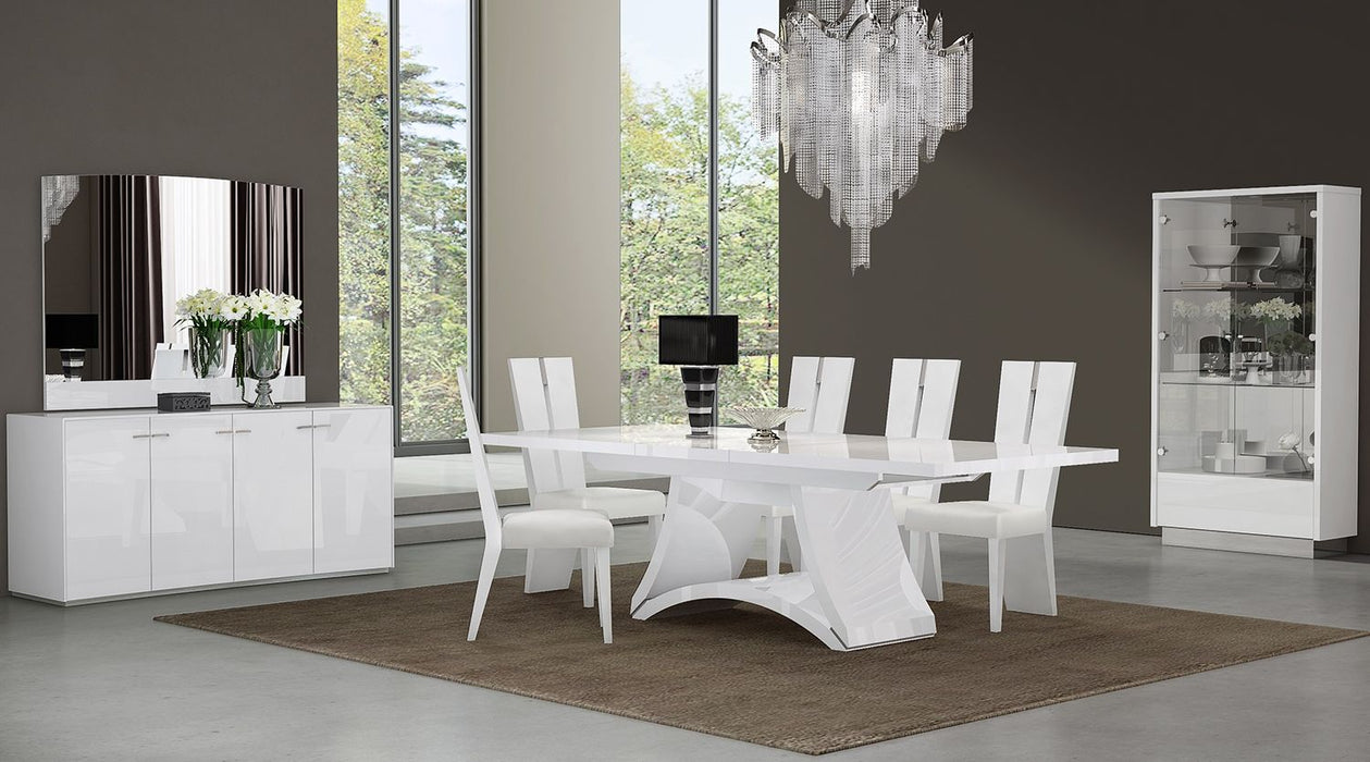 D313 - Dining Table And 6 Chair Set - White