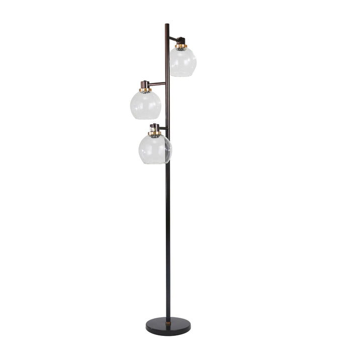 Metal 3-Light Round Floor Lamp 66" - Bronze