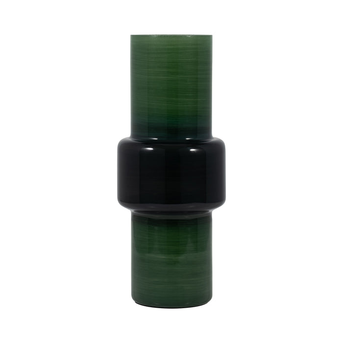 Glass 15" Modern Cylinder Vase - Green
