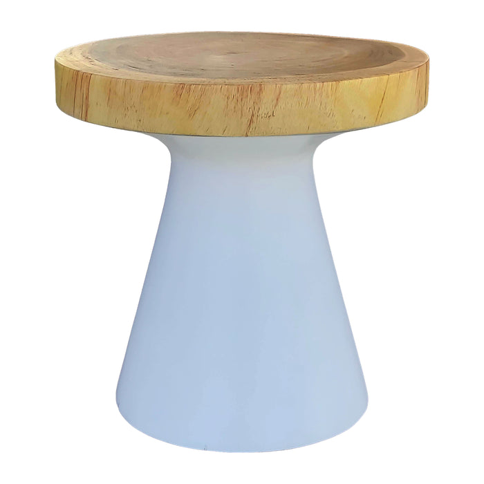 Accent Table With Base - Natural / White