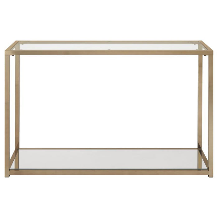 Cora - Sofa Table With Mirror Shelf - Chocolate Chrome