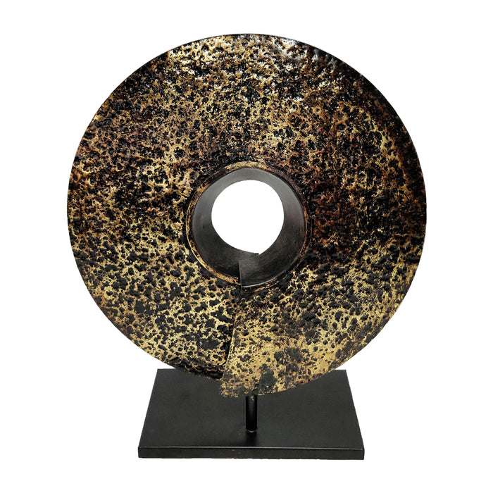 Iron Disc With Stand Deco 19" - Black / Gold