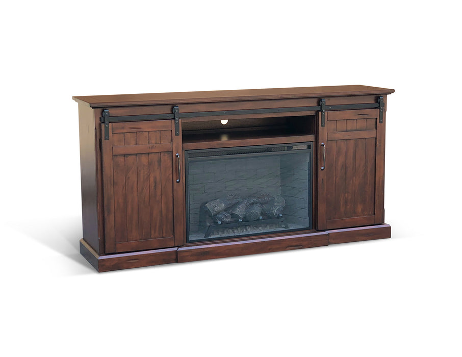 Tuscany - TV Console With Fireplace Option - Dark Brown