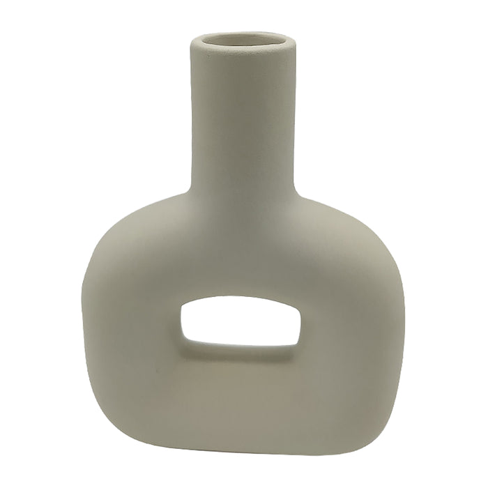 Dolomite Open Cut Vase 8" - Cotton