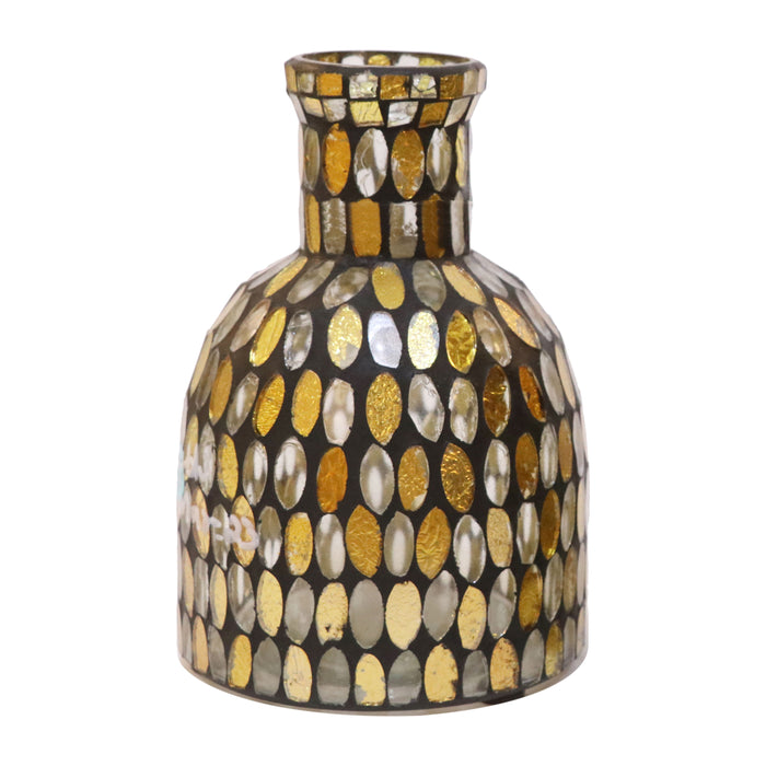 Glass 6" Mosaic Vase - Copper