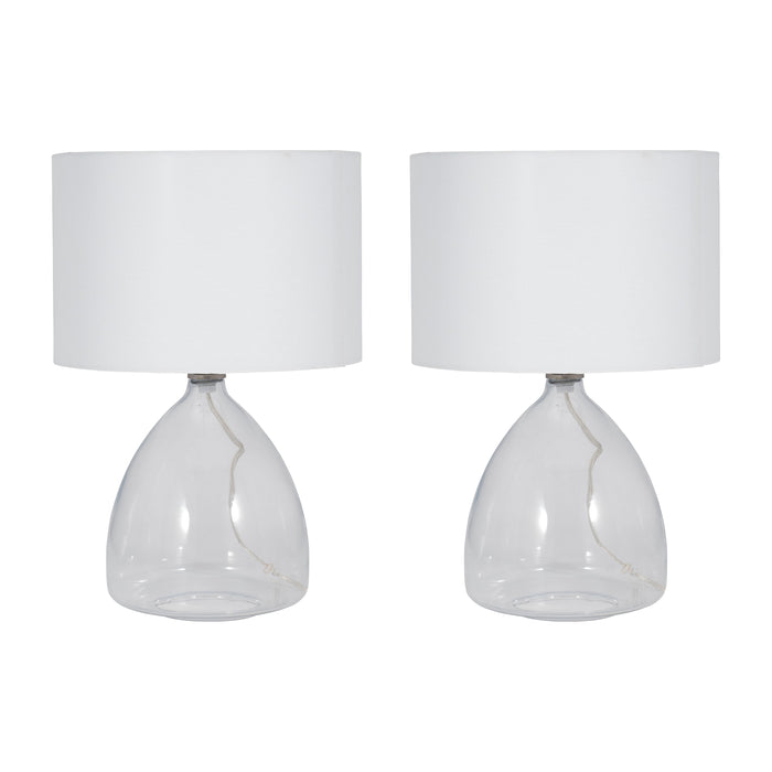 Glass 18" Table Lamp (Set of 2) - Clear