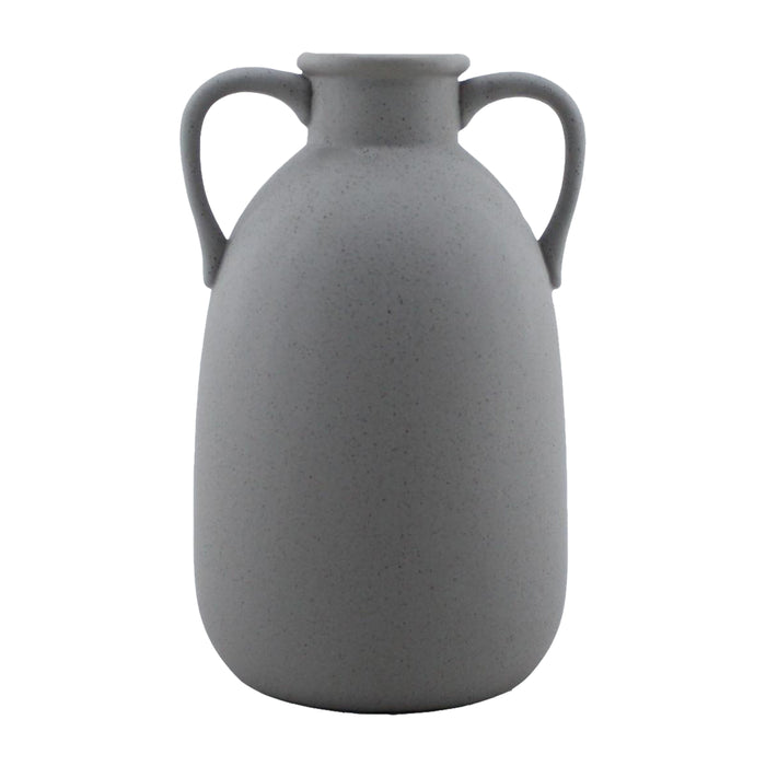 Ceramic 10" Eared Vase - Gray