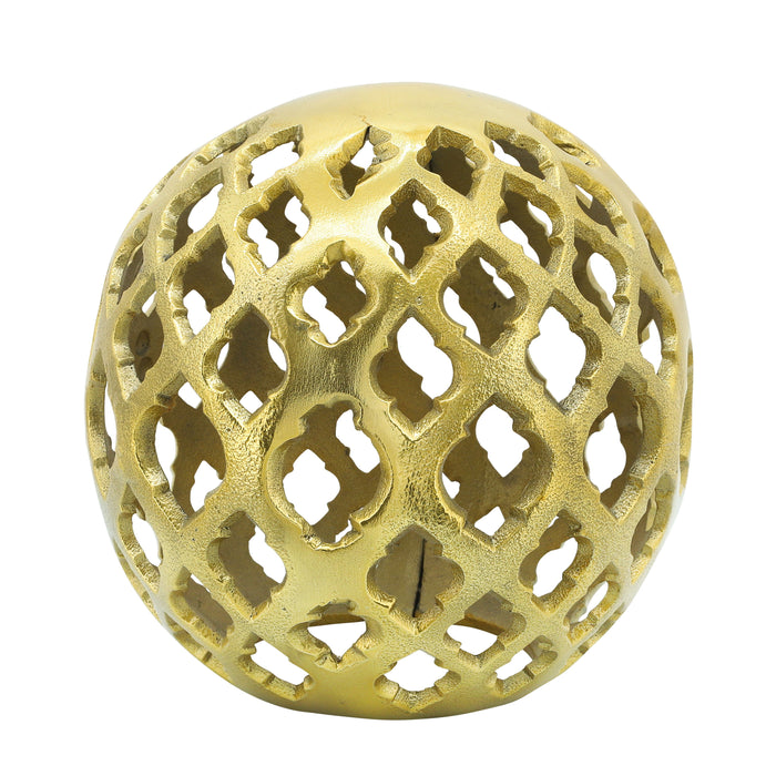 Metal Cut-out Orb 8" - Gold