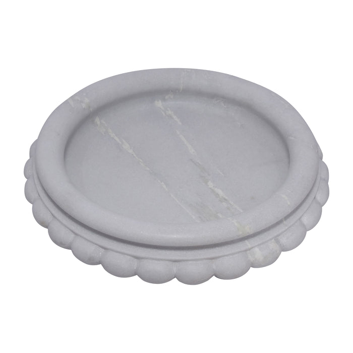 Windsor Carved Marble Tray - White