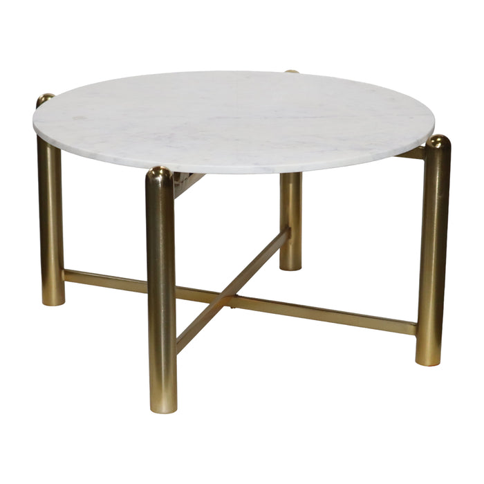 Metal 32" Coffee Table - Gold/White