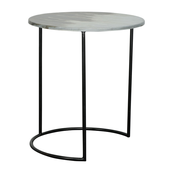 Metal Round Side Tables 22 / 24" (Set of 2) - Ombre Gray