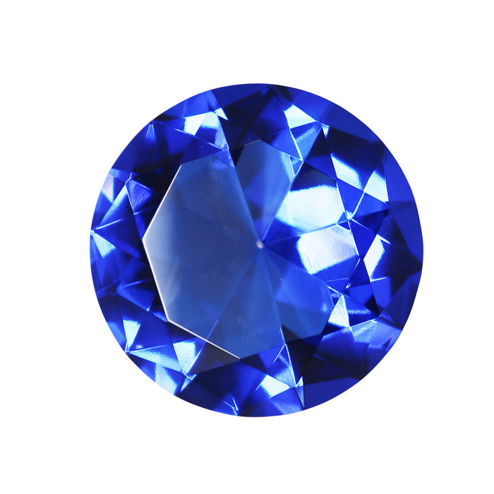 Glass Diamond Decor 4.75" - Blue