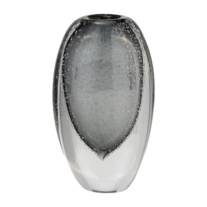 Glass Ellipse Vase 9" - Smoke