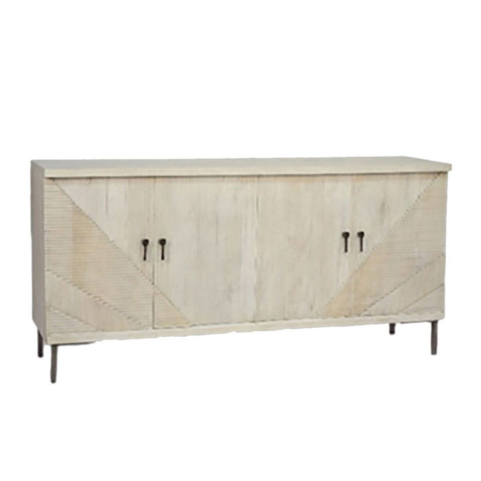Harlow Carved Wood Sideboard - White Washed