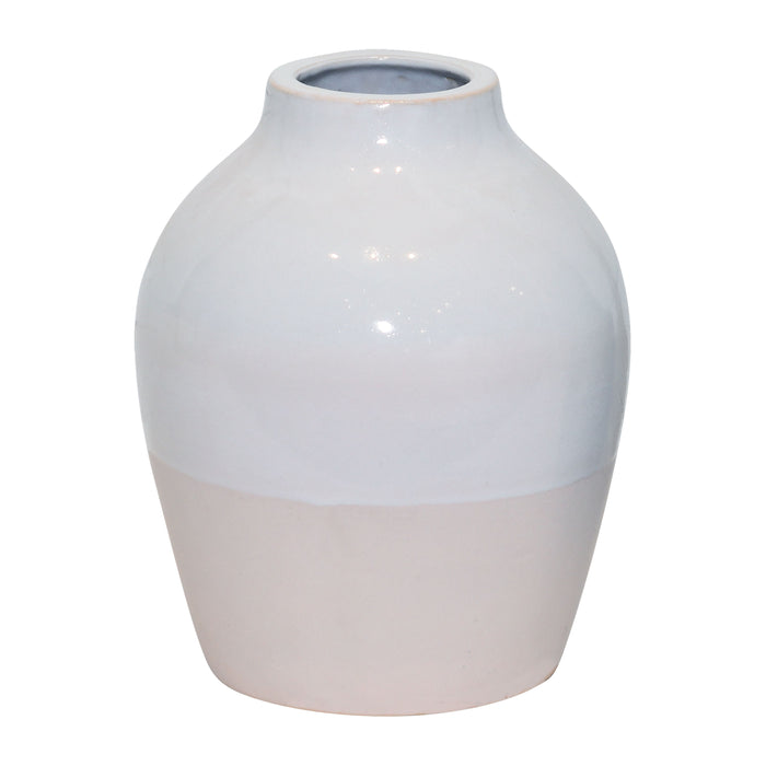 Clay 11" 2-Tone Reactive Vase - Ivory