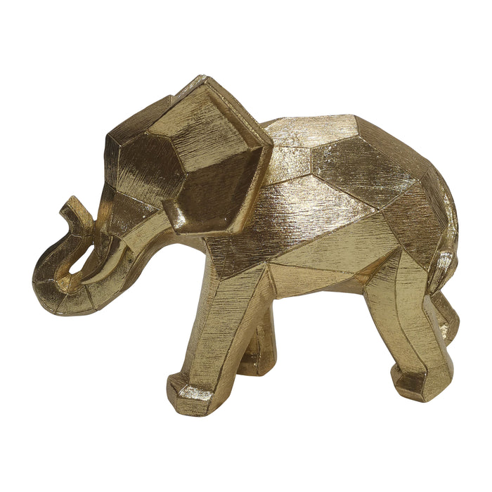 Geometric Elephant - Gold