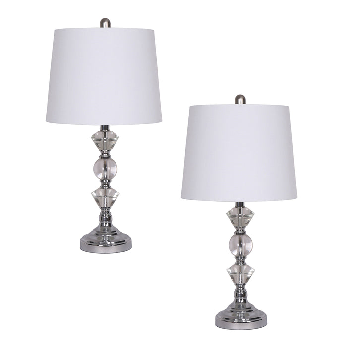 Crystal 26" Table Lamps (Set of 2) - Silver