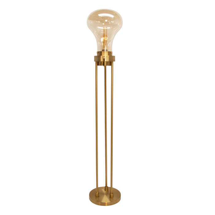 Glass Light Bulb Floor Lamp 55" - Gold