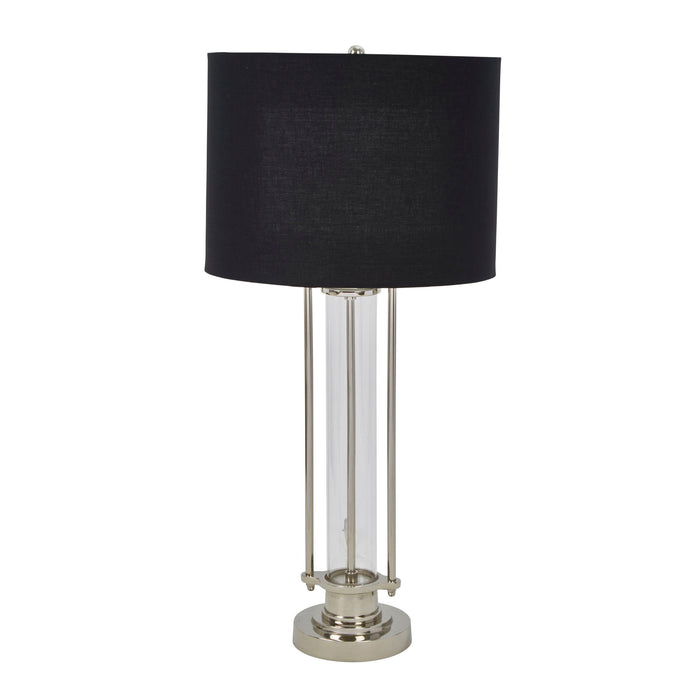Metal Industrial Table Lamp 25" - Silver