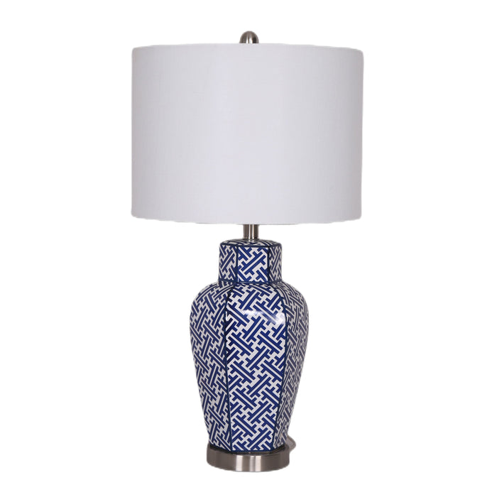 Ceramicamic 27" Jar Table Lamp - Blue / White