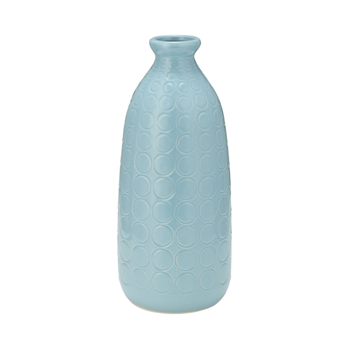 Ceramic Circles Vase 12" - Aqua Haze