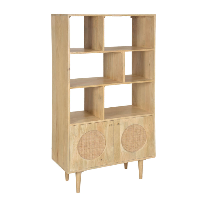 Wood Multi Shelves With Bottom Cabinet 63" - Nat