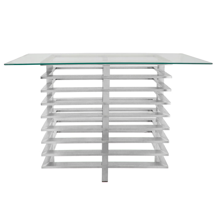 Metal Stacked Console Table - Silver