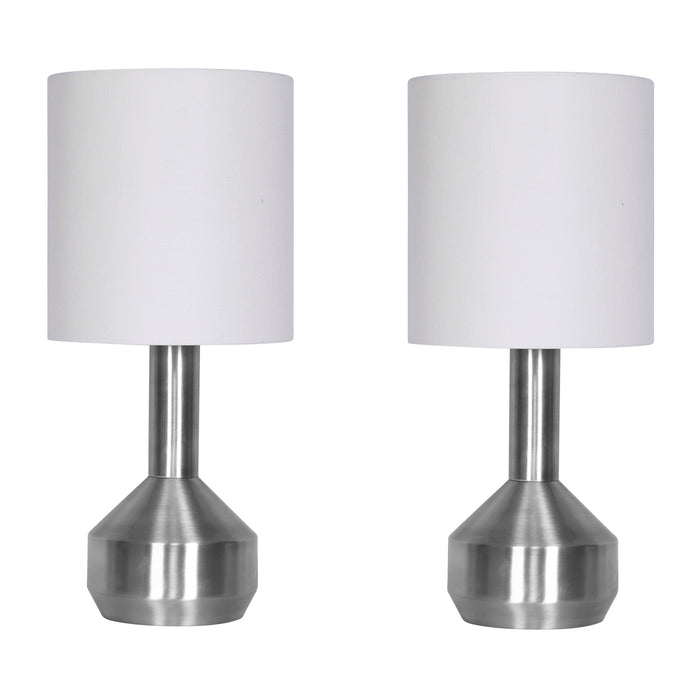 Metal Nickel Table Lamps 24" (Set of 2) - Silver