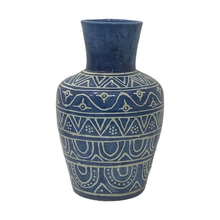Terracotta 12" Vase - Blue