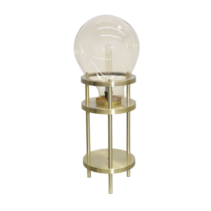 Metal Glass Bulb Table Lamp 31" - Amber / Gold