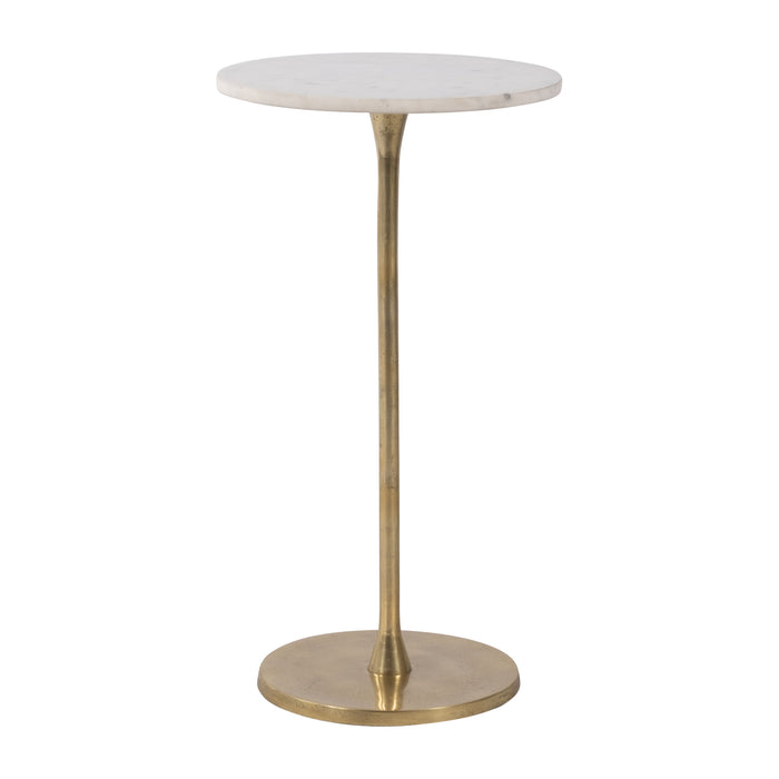 Metal 24" Round Drink Table - Gold / White
